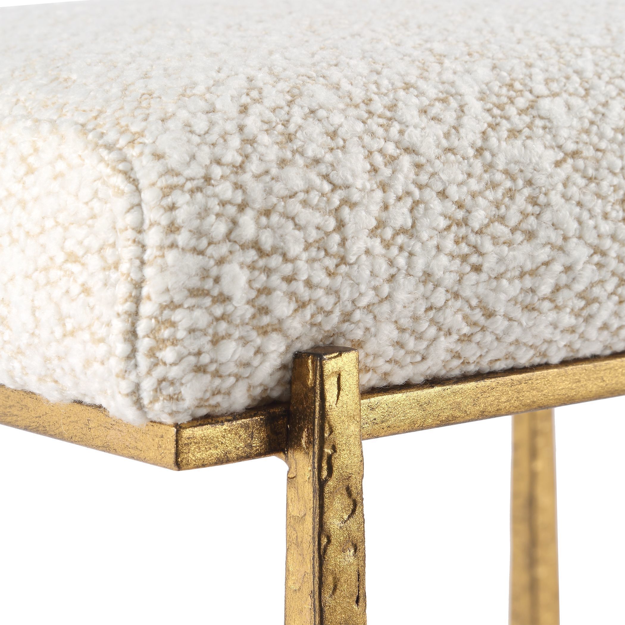 Midas 26 inch Textured Antique Gold and Driftwood Toned Polyester Counter Stool