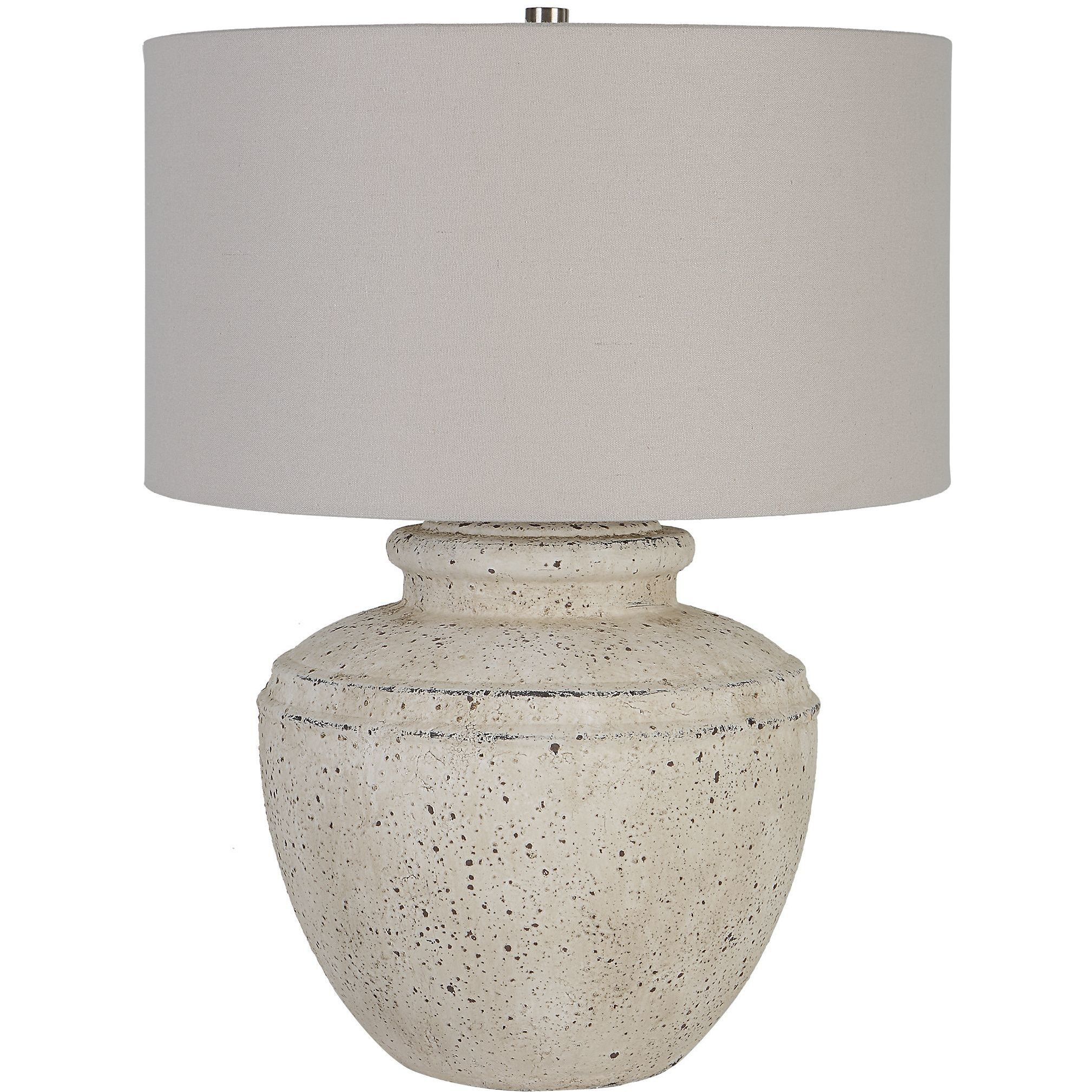 Artifact 24.5 inch 150 watt Aged Stone and Brushed Nickel Table Lamp Portable Light