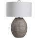 Cyprien 27 inch 150.00 watt Brushed Rustic Gray and Crackled Gloss White Table Lamp Portable Light