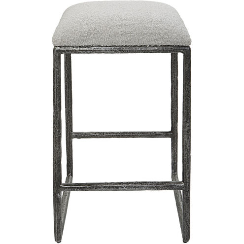 Brisbane 26 inch Distressed Charcoal with Ivory and Warm Gray Counter Stool