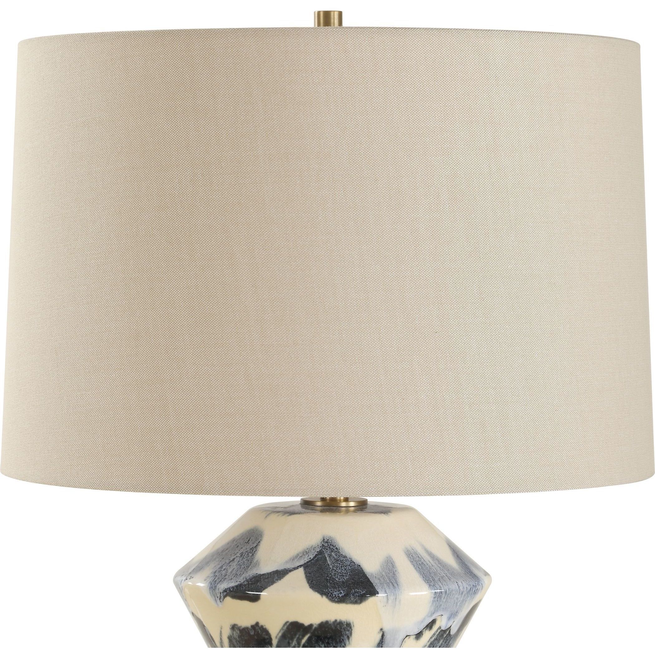 Oranda 28.5 inch 150.00 watt Blue and Cream with Antique Brass Table Lamp Portable Light