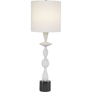 Inverse 35 inch 150.00 watt White and Black Marble Table Lamp Portable Light