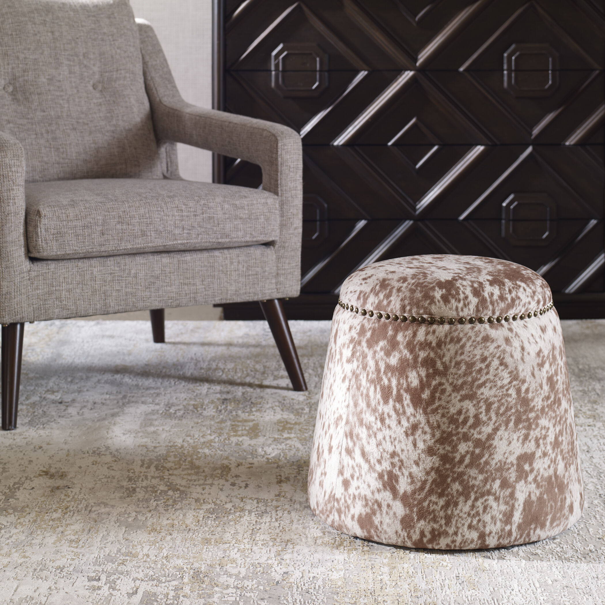 Cow print chair and ottoman hot sale