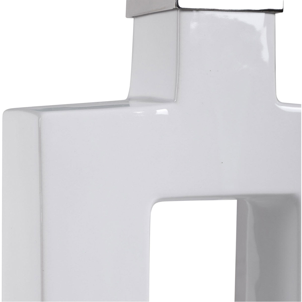 Entry 30 inch 150.00 watt Stark White Glaze with Polished Nickel Details Table Lamp Portable Light