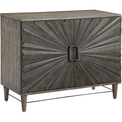Shield Dark Ebony Oak Veneer and Gray Oak Stain 2 Door Cabinet