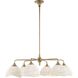 Biddeford 6 Light 36 inch Brushed Matte Gold Pendant Ceiling Light