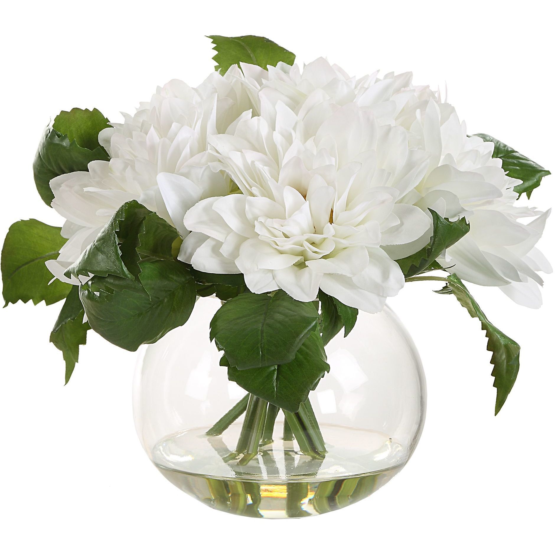 Virtue Dahlia Green and White Centerpiece