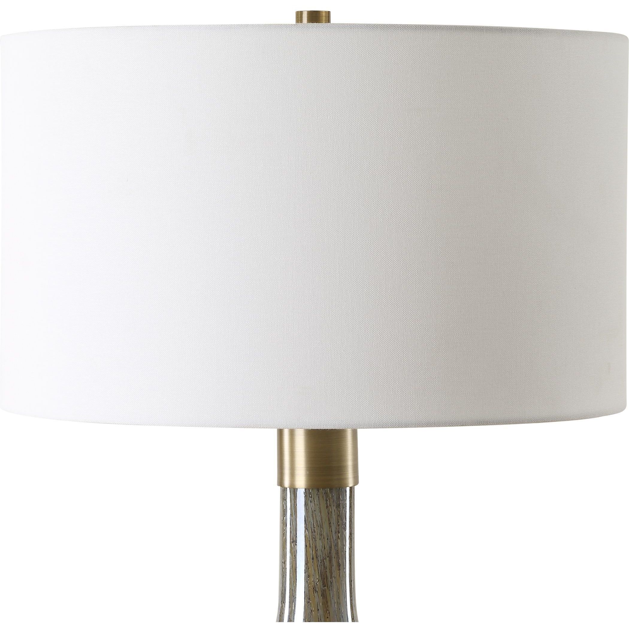 Rhine 27.25 inch 150.00 watt Light and Dark Brown and Smoke Gray Seeded Glass with Antique Brass Table Lamp Portable Light