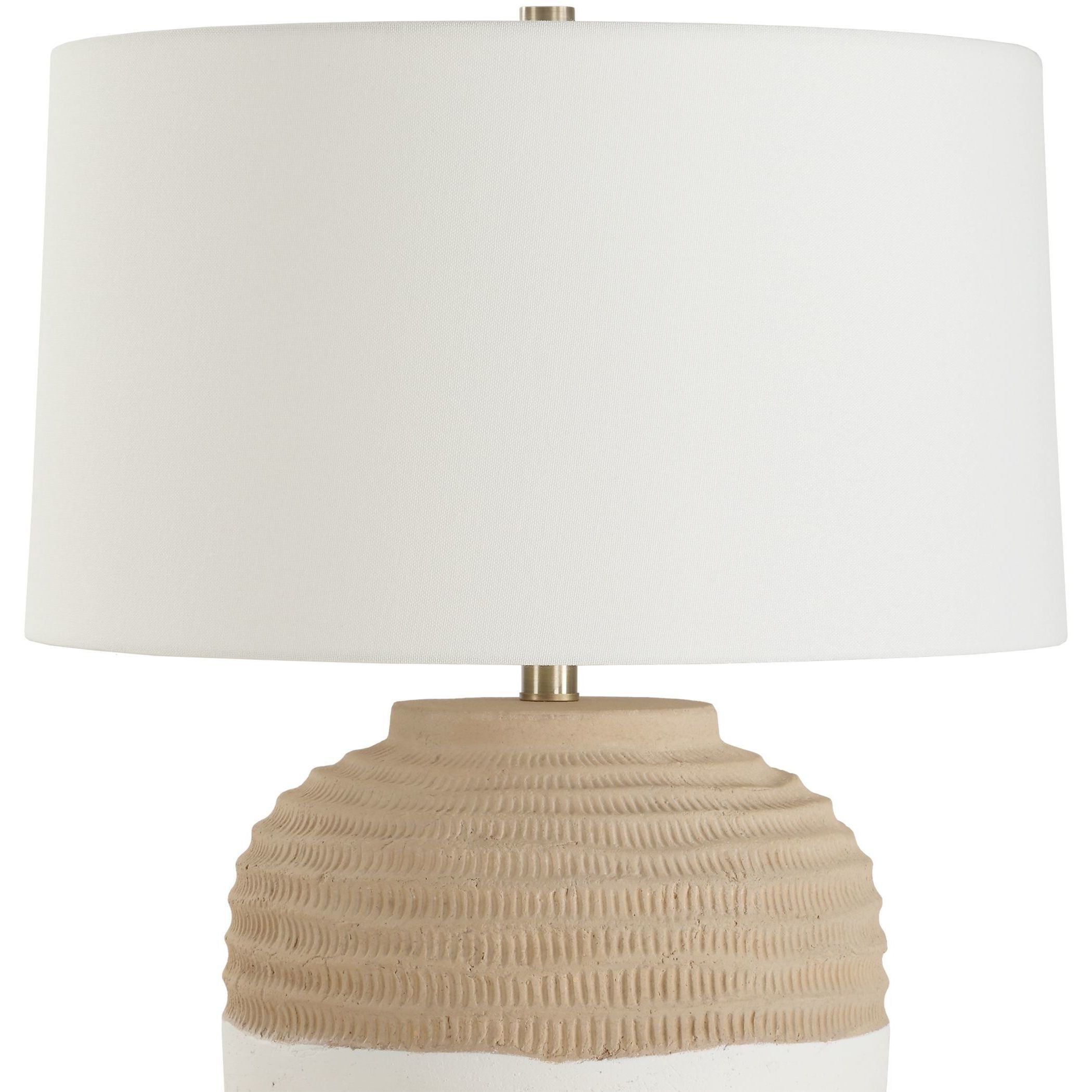 Bellaby 25.75 inch 150.00 watt Textured Terracotta and White with Brass Table Lamp Portable Light