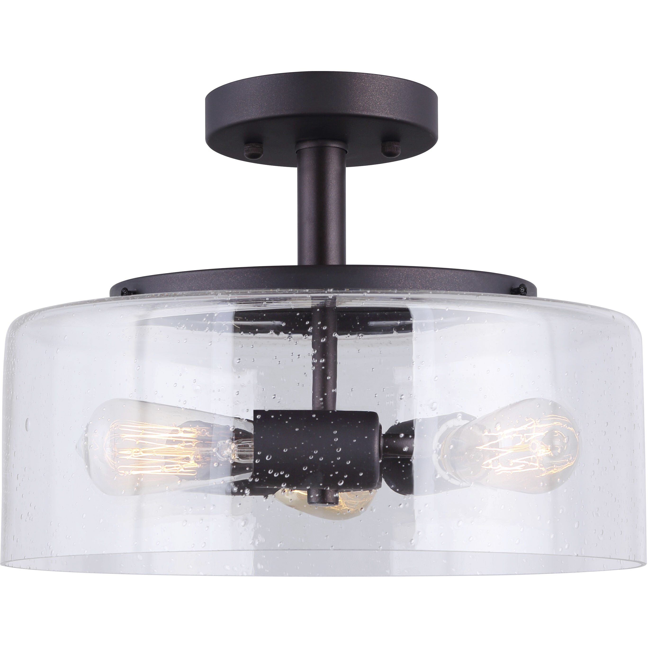 Madison 3 Light 13 inch Oil Rubbed Bronze Semi-Flush Ceiling Light