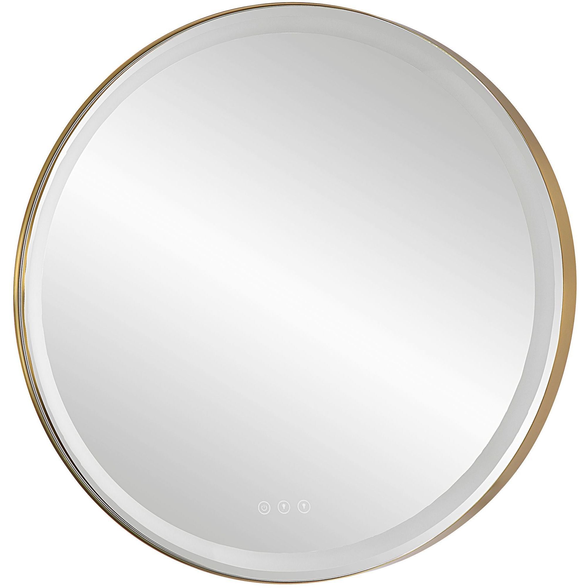 Crofton 32 X 32 inch Plated Brushed Brass LED Lighted Mirror
