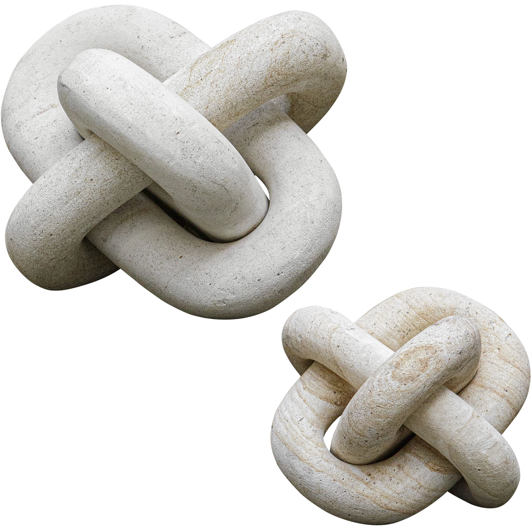 Limestone Link 7.25 X 7.25 inch Sculptures, Set of 2