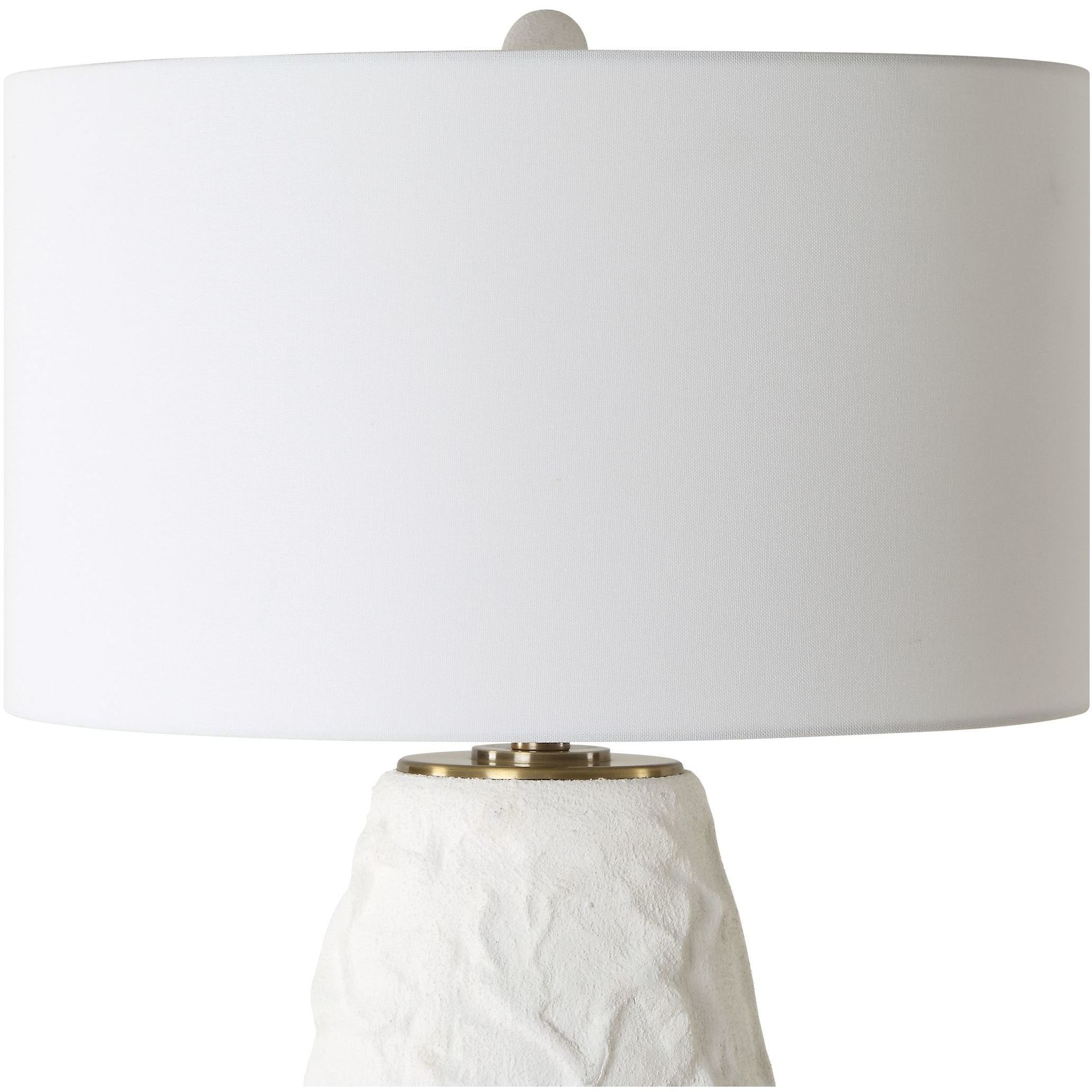 Vida 33 inch 150.00 watt Chalk White Glaze and Brushed Brass Table Lamp Portable Light