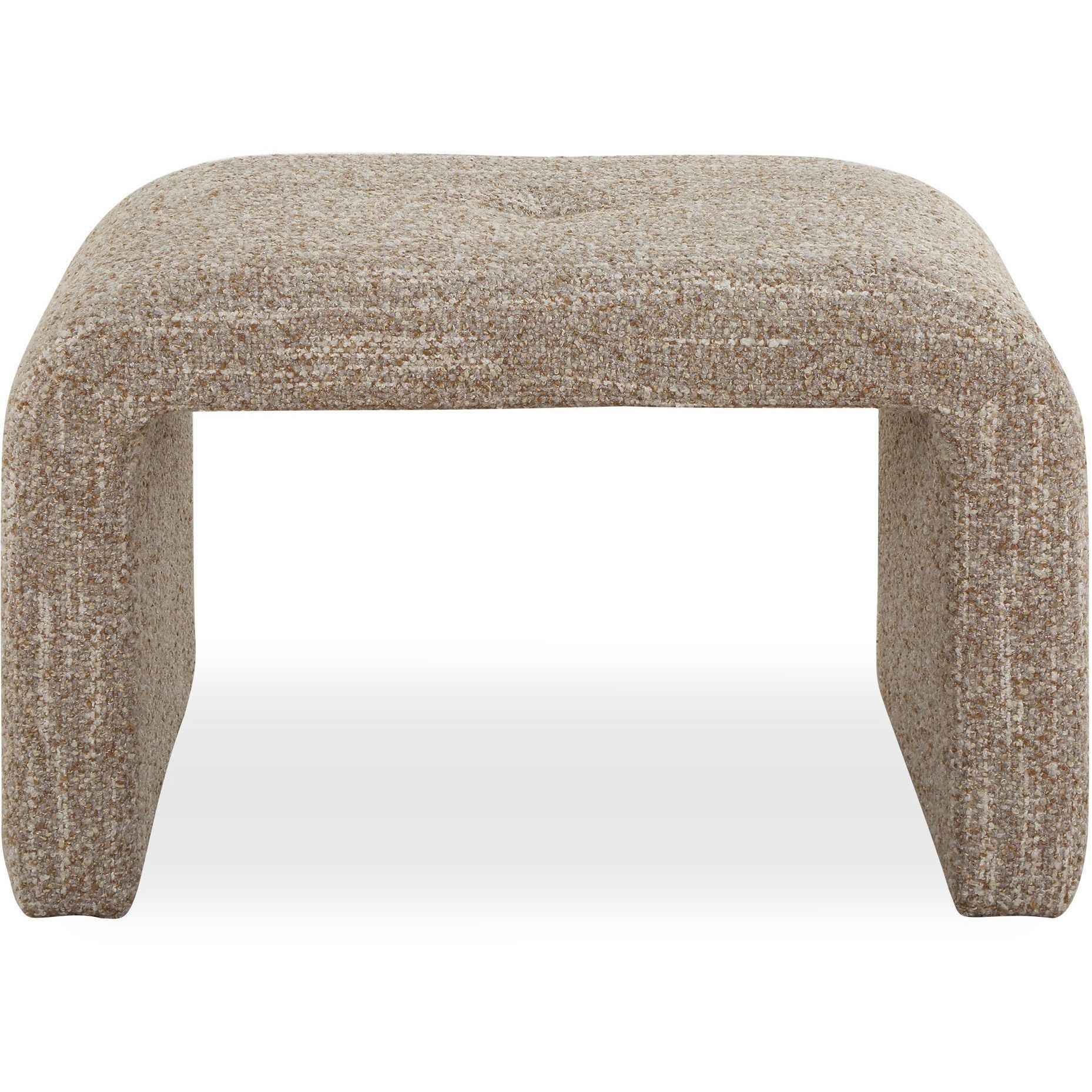 Leora Caramel and Gray Boucle Bench