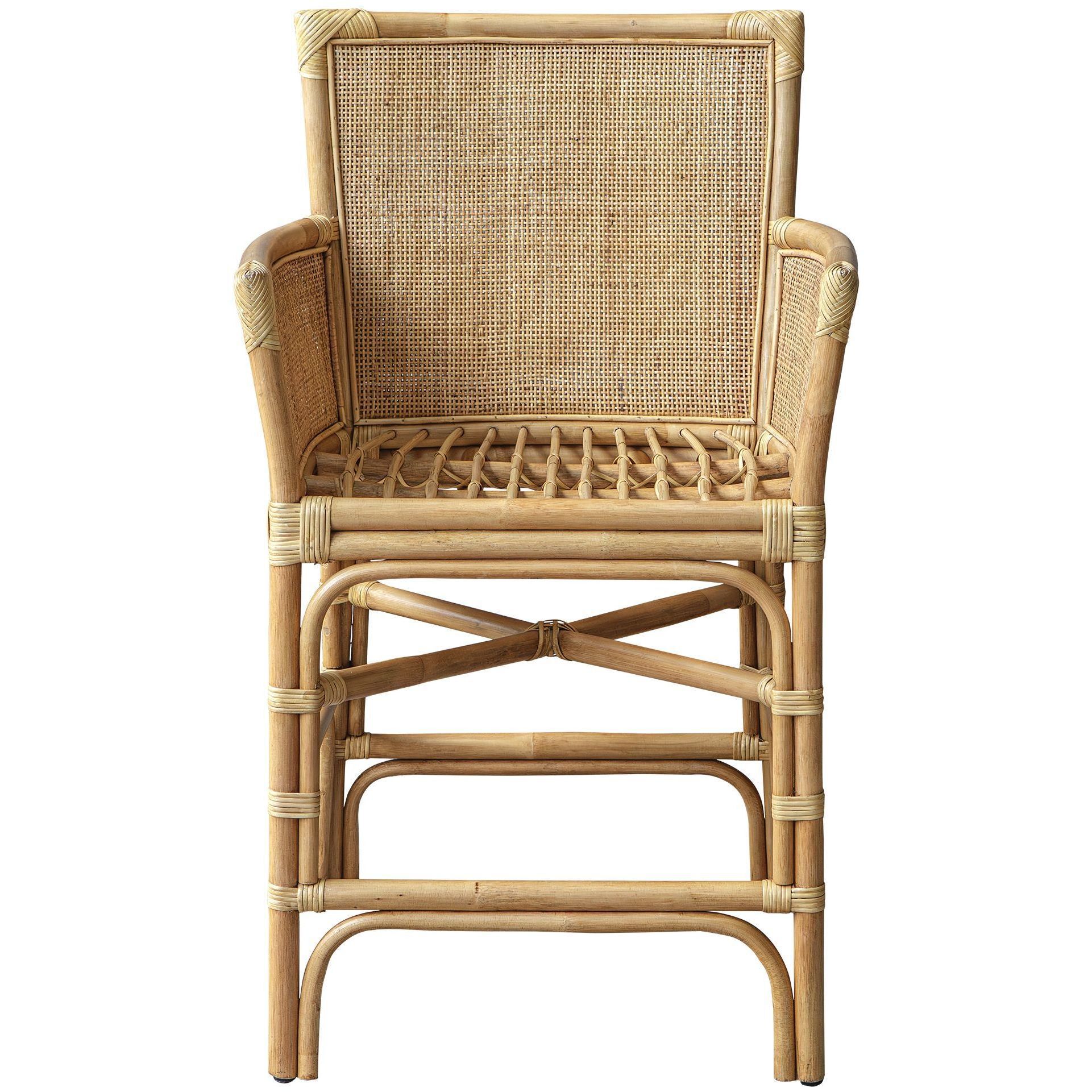 Pacific 39.5 inch White and Natural Rattan Counter Stool