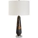 Dames 26.75 inch 150 watt Dark Marble and Crystal with Antique Brass Table Lamp Portable Light