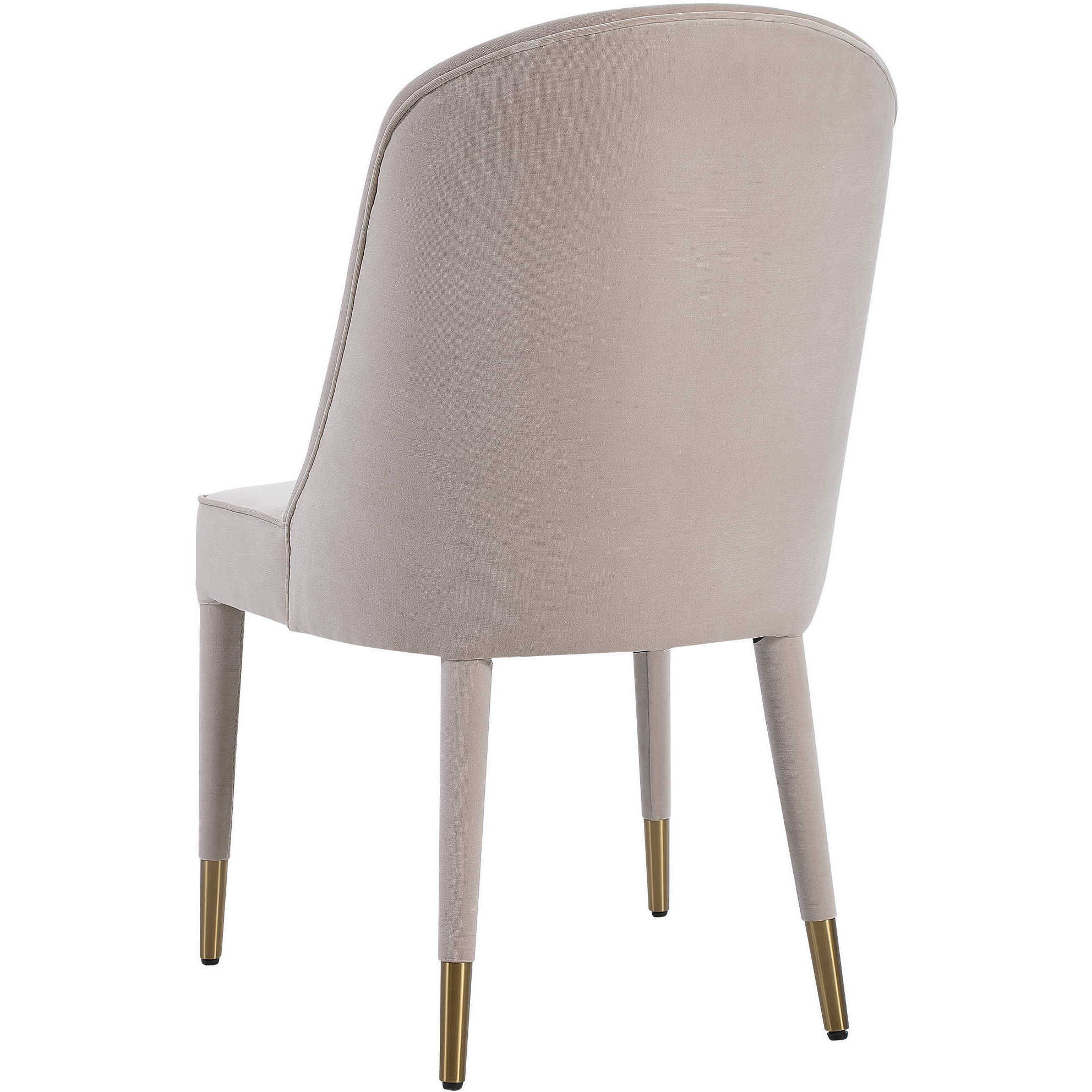 Brie Champagne Velvet and Brushed Brass Armless Chairs, Set of 2