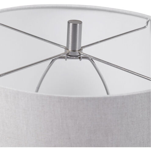 Delgado 27 inch 150.00 watt Light Gray Glaze with Brushed Nickel Accents Table Lamp Portable Light
