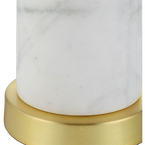 Turret 30 inch 150.00 watt Brushed Gold and White Marble Buffet Lamp Portable Light