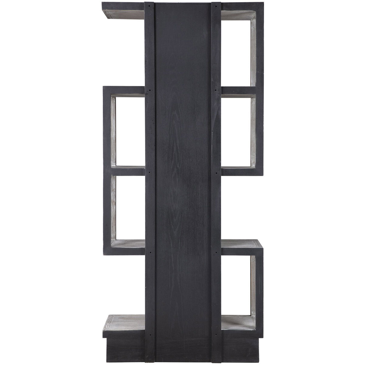 Nicasia 80 X 36 inch Light Gray and Deep Black with Light Gray Glazing Etagere