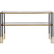 Kentmore 54 inch Two-Toned Matte Black and Brushed Gold Console Table