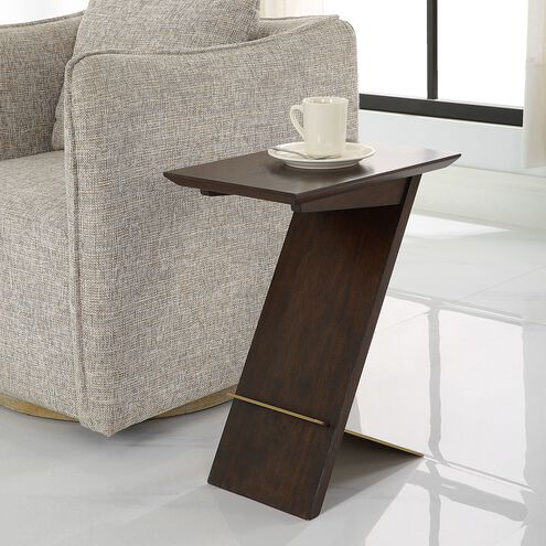 Breakthrough 22 X 17.25 inch Brushed Brass and Deep Brown Accent Table