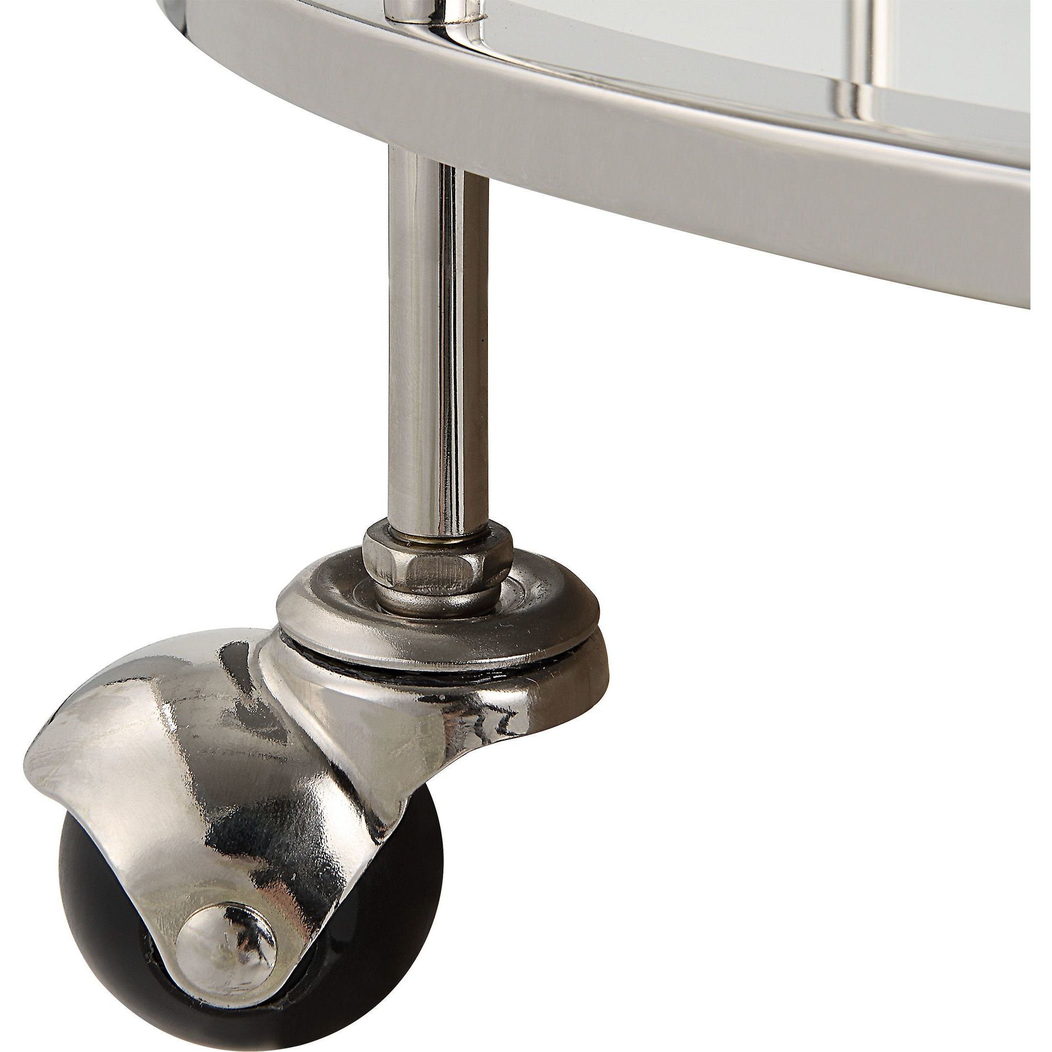 Spritz Polished Chrome and Mirror Bar Cart