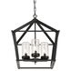 Evanston 4 Light 20 inch Matte Black Indoor Outdoor Pendant Ceiling Light