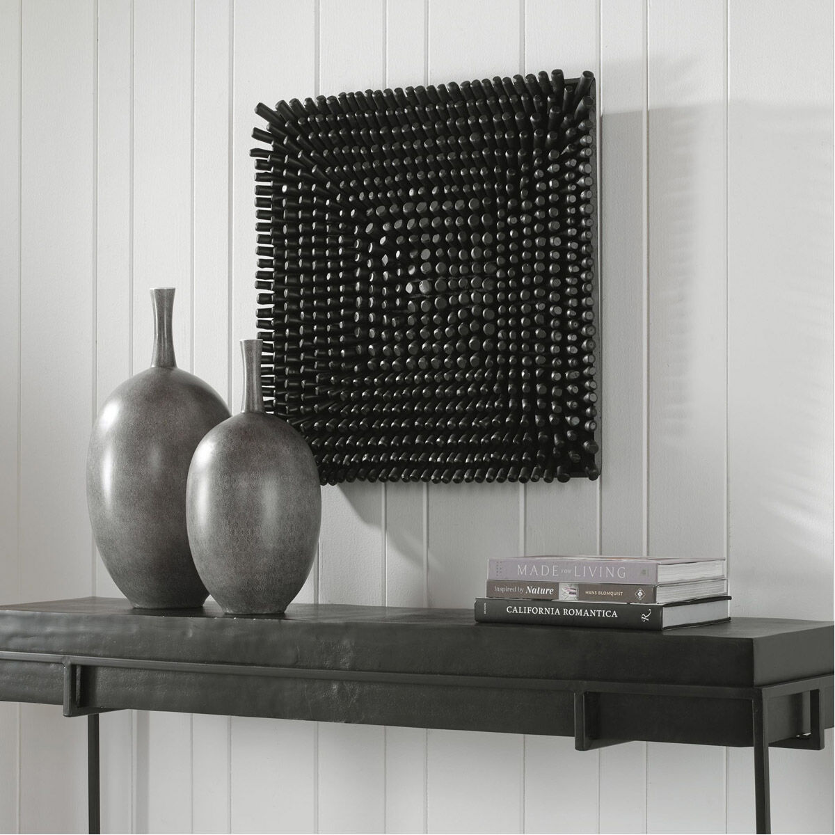 Portside Satin Black Wood Wall Panel