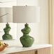 Esall 28.75 inch 150 watt Dark Green Glaze and Antique Brass Table Lamp Portable Light