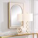 Crisanta 37.5 X 25 inch Gloss White and Antiqued Gold Leaf Mirror