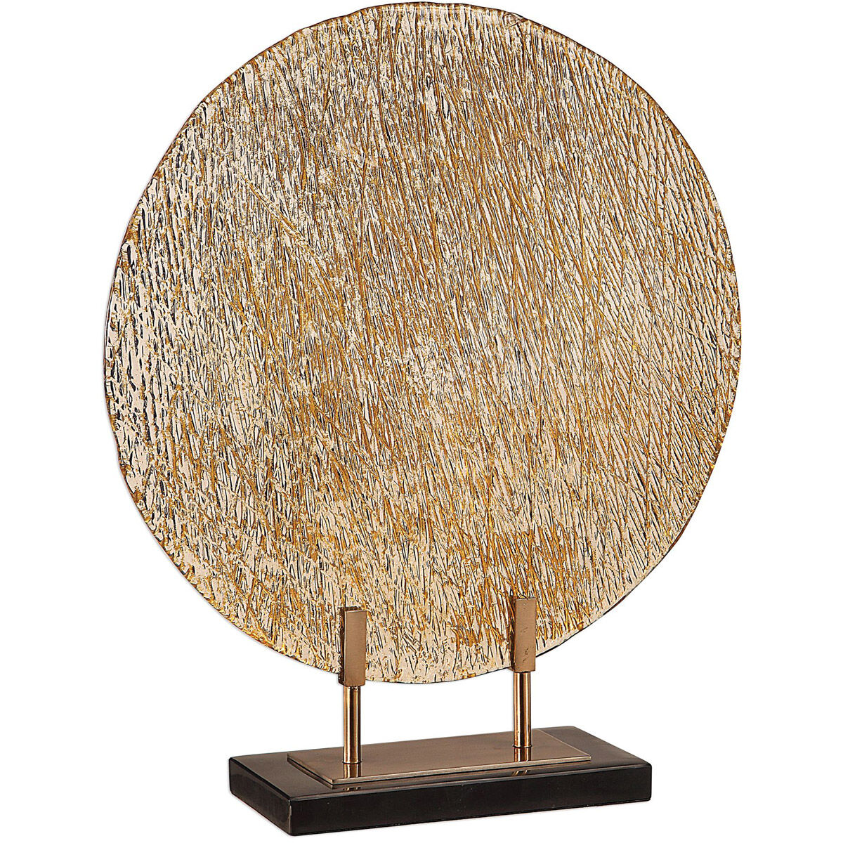 Layan 18 inch Bright Gold and Black Marble Charger