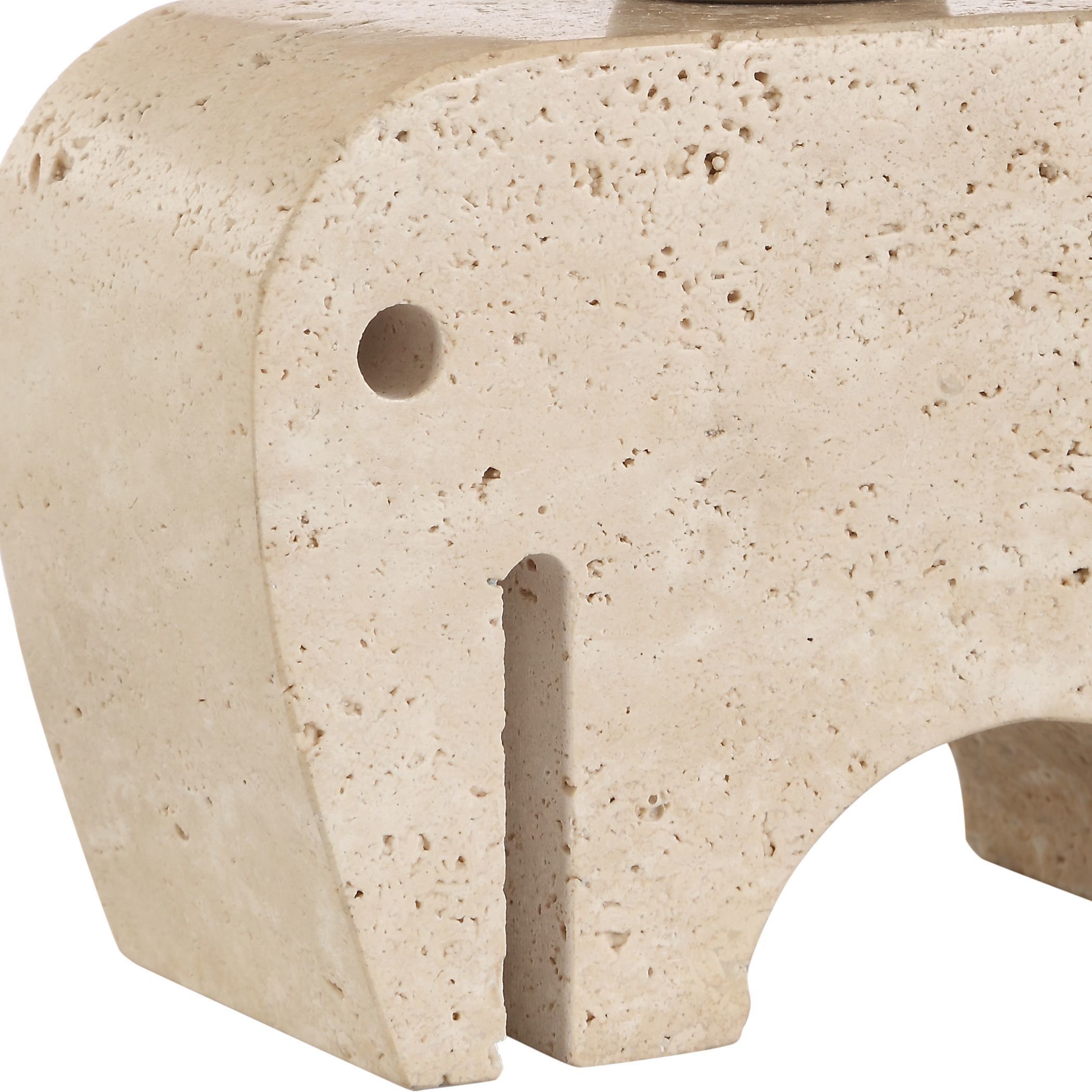 Tusk 11 inch 60.00 watt Beige Travertine ad Brass Accent Lamp Portable Light