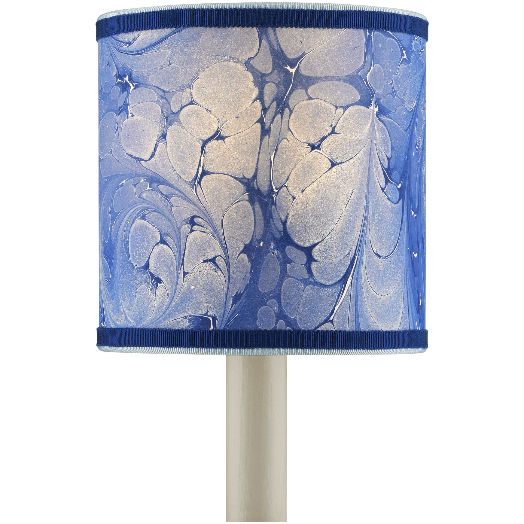 Marble Paper Blue Drum Chandelier Shade