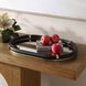 Cyprus Black Faux Shagreen Leather and Brass Tray