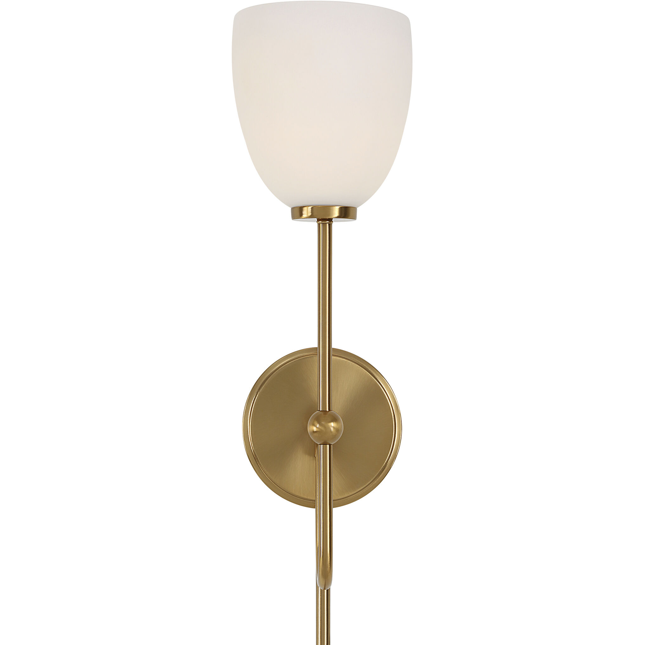 Trophy 1 Light Warm Brass Sconce Wall Light