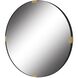Clip 42.5 X 42.5 inch Satin Black and Antiqued Gold Leaf Mirror
