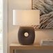Geno 22.63 inch 150 watt Coffee Brown Matte Glaze and Antique Brass Table Lamp Portable Light