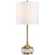 Molena 21.75 inch 100 watt Antique Brass and Pearly Stone Table Lamp Portable Light