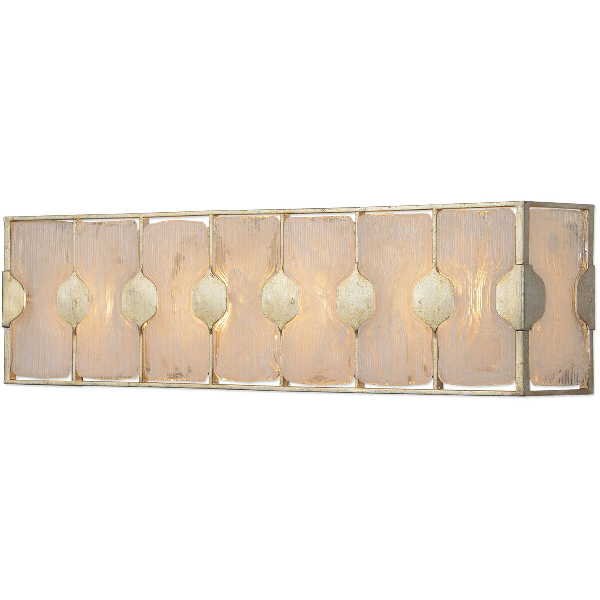 Rene 4 Light 27 inch Silver Leaf Vanity Light Wall Light