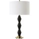 Threefold 29.75 inch 150.00 watt Black Stone and Antique Brass Table Lamp Portable Light