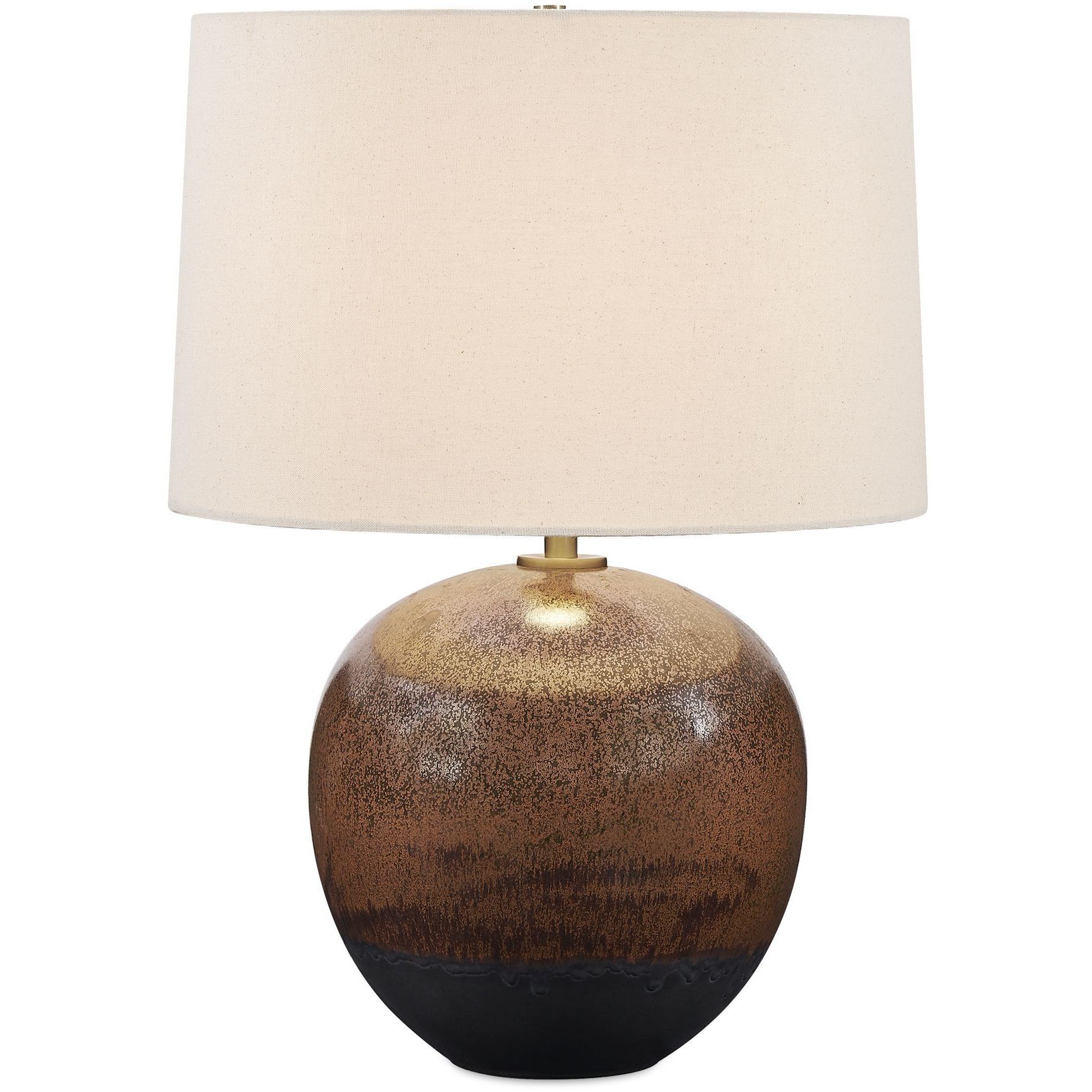 Brownell 23.75 inch 150 watt Metallic Rust Brown Glaze and Dark Bronze Table Lamp Portable Light