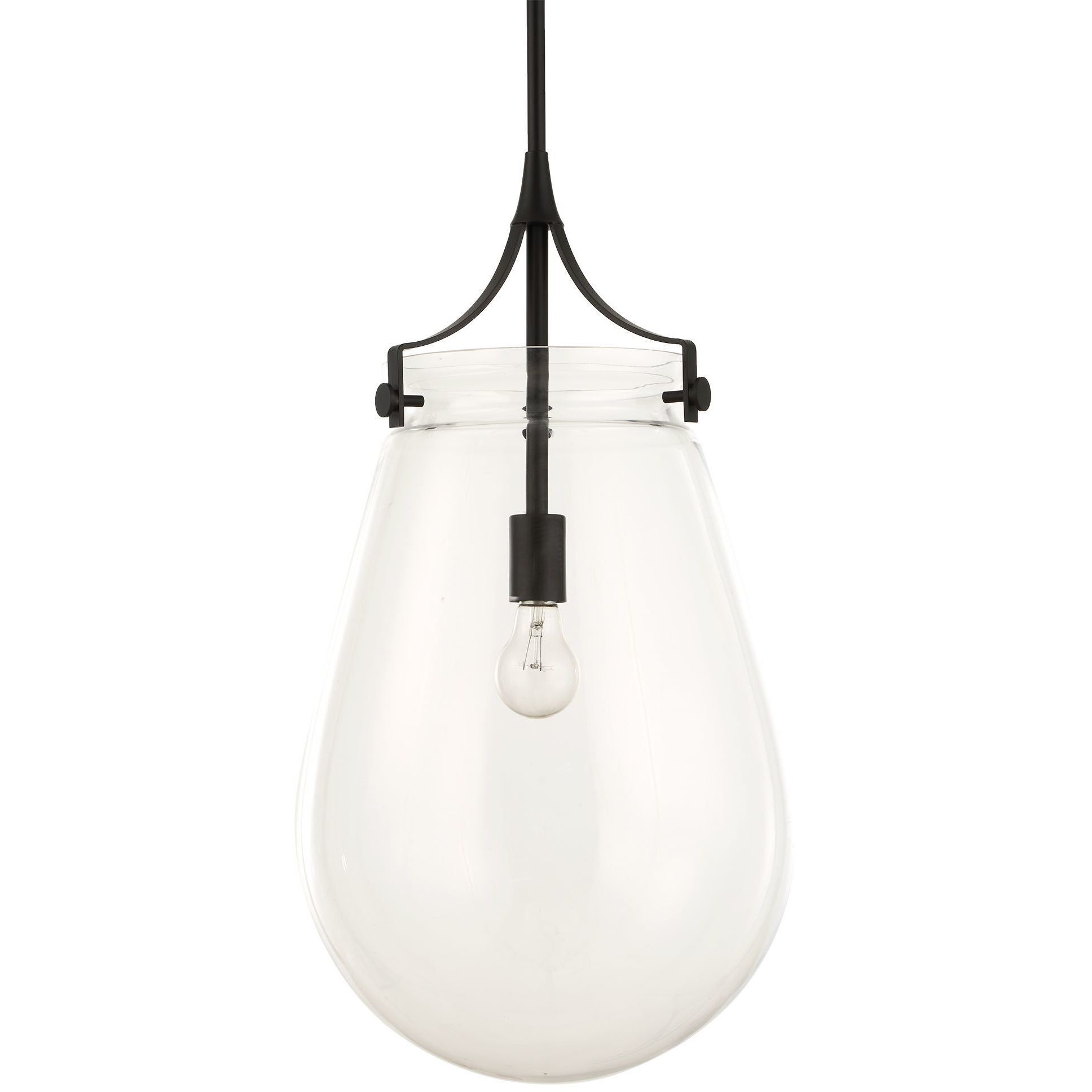 Dewdrop 1 Light 13.5 inch Matte Black Pendant Ceiling Light