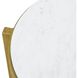 Ocilla 22.5 X 18.5 inch Antique Brass and White Marble Accent Table