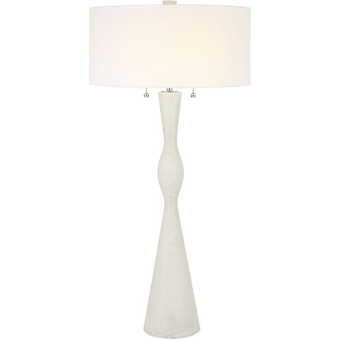 Sharma 39 inch 60.00 watt Ivory Man-Made Stone and Polished Nickel Table Lamp Portable Light