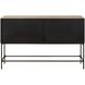 Lunar Elm Veneer and Black 4 Door Cabinet