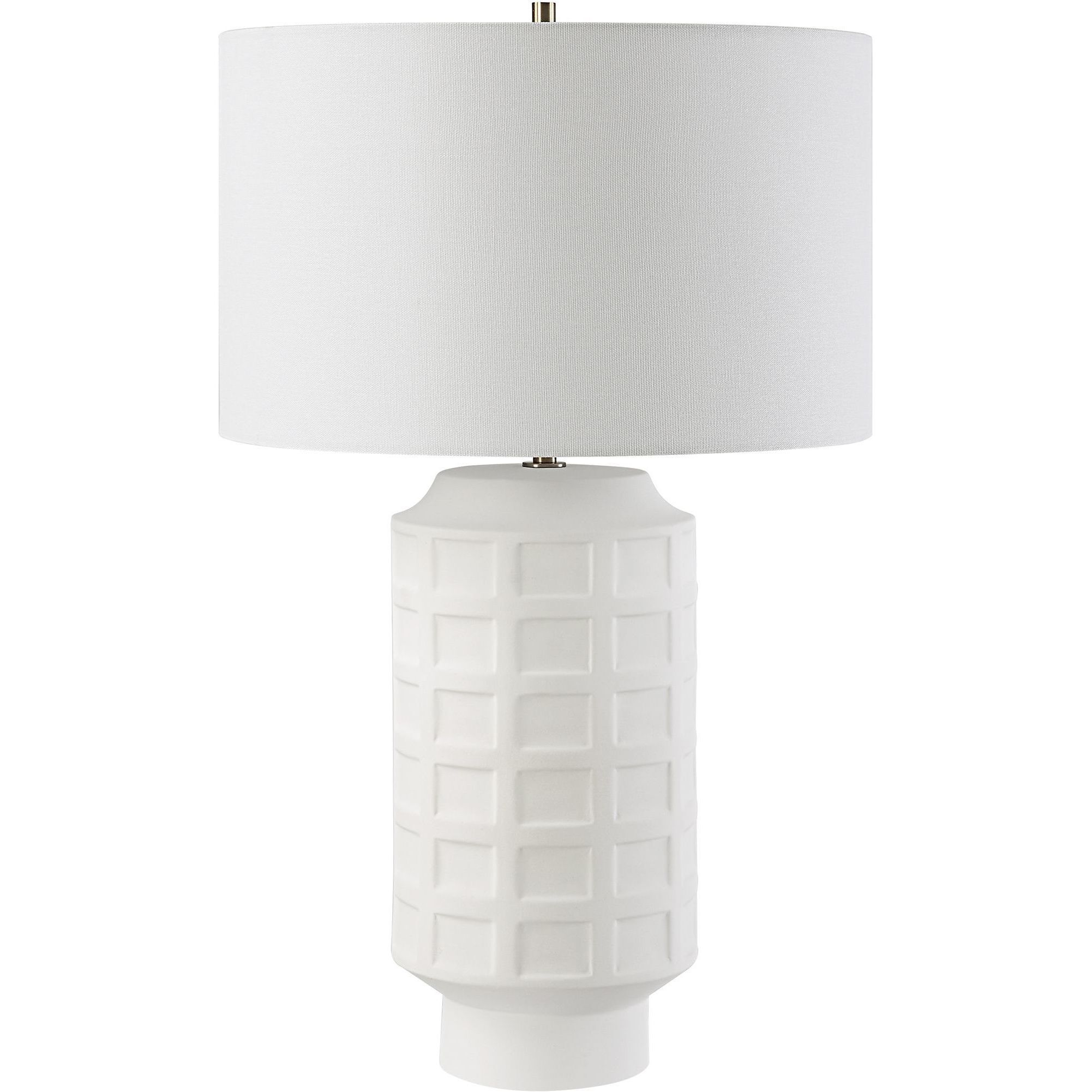 Window 28 inch 150.00 watt Chalk White Glaze and Antique Brass Table Lamp Portable Light