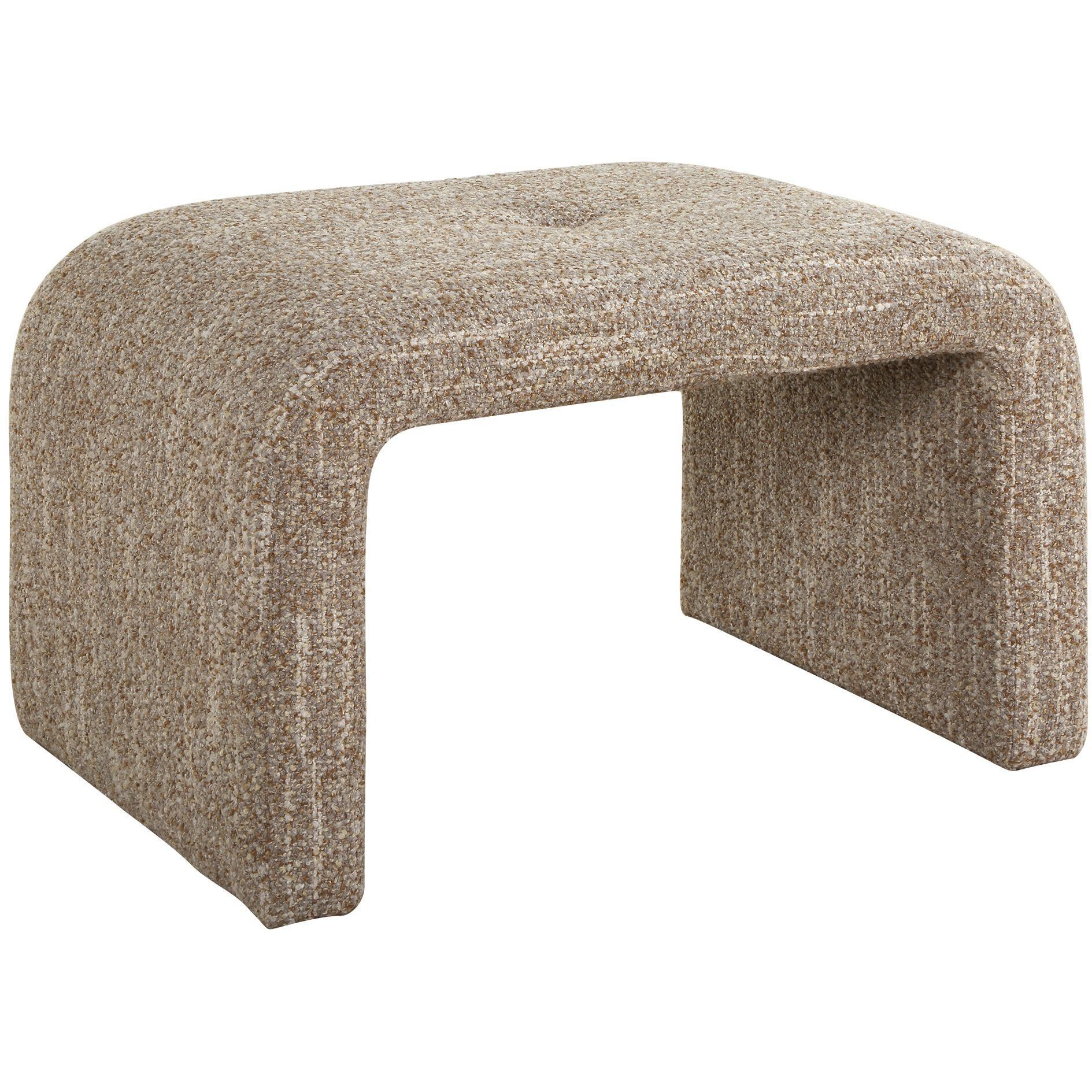 Leora Caramel and Gray Boucle Bench