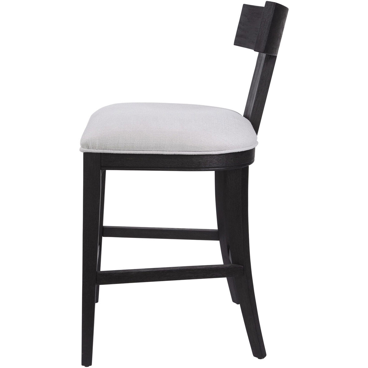 Idris 38 inch Charcoal Black Stain and White Fabric Counter Stool
