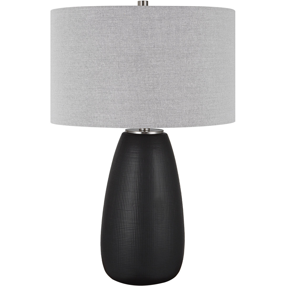 Twilight 27 inch 150.00 watt Satin Black Glaze and Brushed Nickel Table Lamp Portable Light